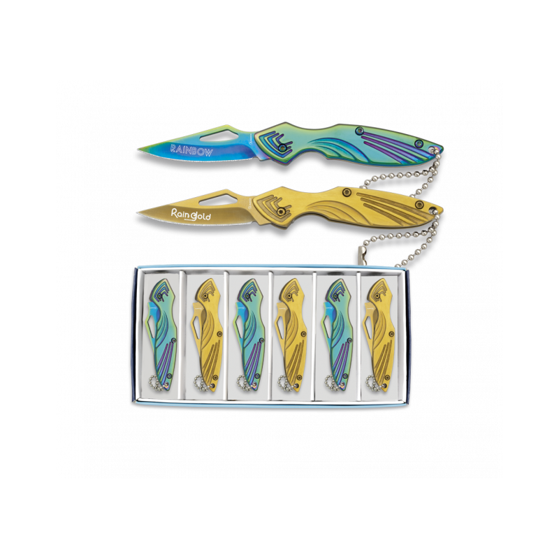 set Navajas 6 pcs llavero. hoja 4.7 cm