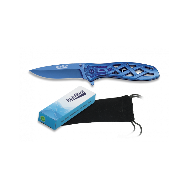 Couteau de poche Albainox rainblue. Lame 8,6 cm