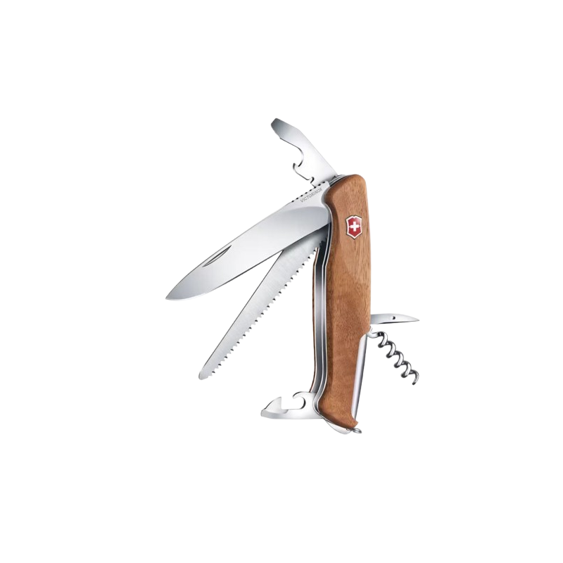 Victorinox Rangerwood 55 Pocket Knife, 130mm Wooden Handle, 10 Blades