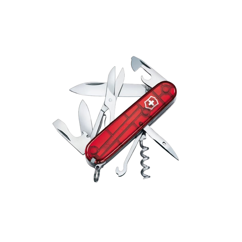 Navaja Victorinox Climber rojo transparente