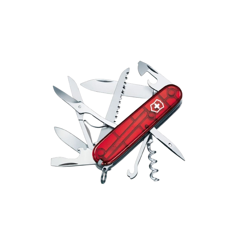 Navaja Victorinox Huntsman rojo transparente