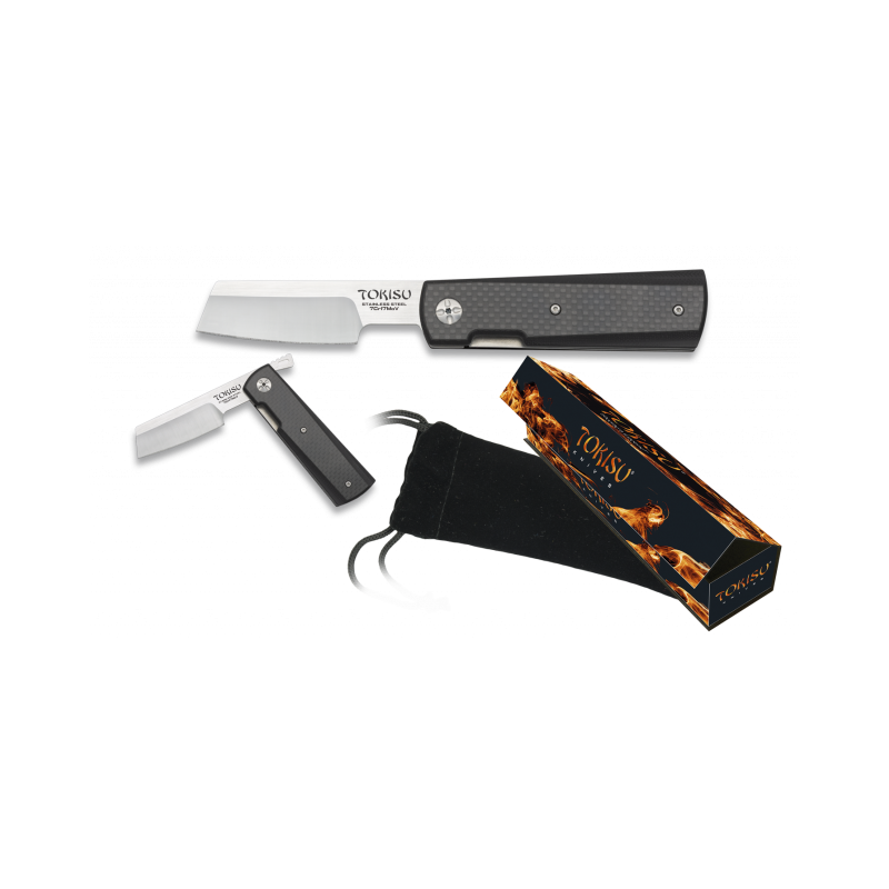 Coltello tascabile tokisu al carbone. Lama 8,5 cm