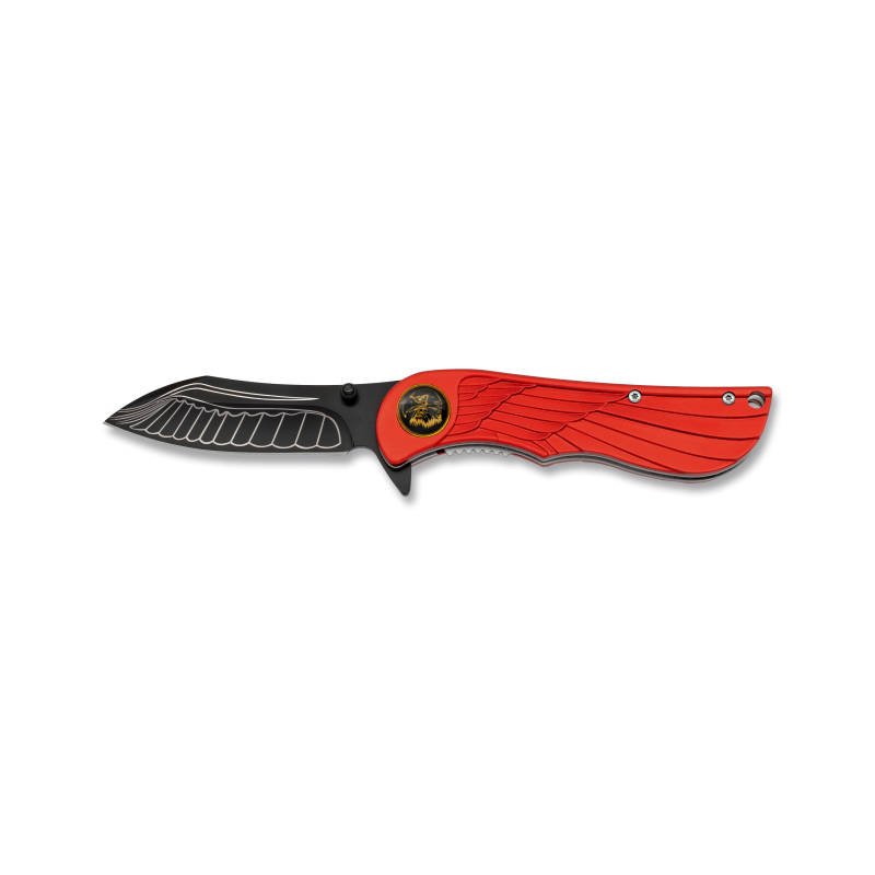 Albainox coltello tascabile piuma rossa Alum.h 8 cm