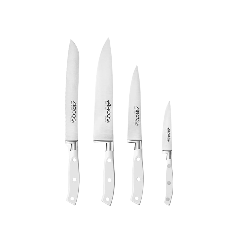 Arcos Riviera Blanc 4-Piece Kitchen Set + Knife Block