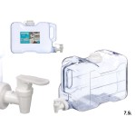 Dispensador de água de plástico com torneira (7,5 litros) para campismo e eventos