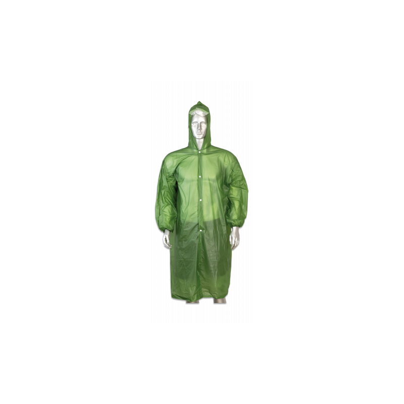 Poncho imperméable vert.