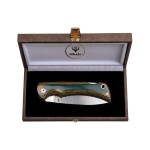 DAMAX Micarta verde/aço mostarda Muela knife. BX-9G. DX