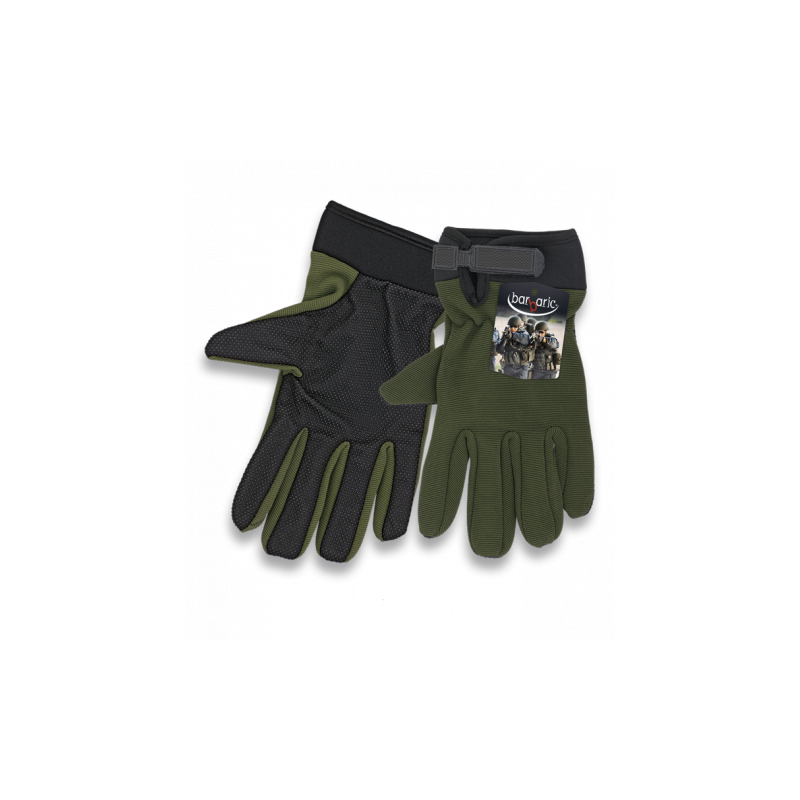 Lange barbarische grüne Handschuhe