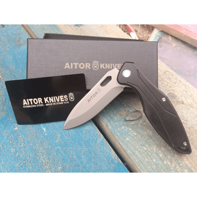 Omerta Aitor Taschenmesser SILBERSCHWARZ - 291295SB