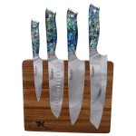 Facas de cozinha de abalone com suporte magnético