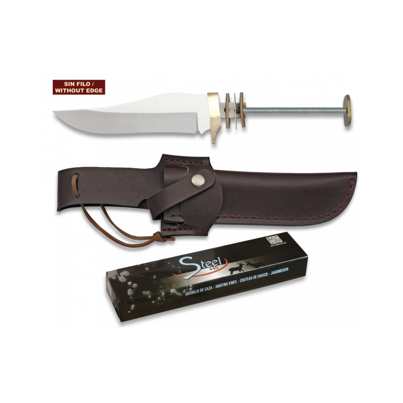 Messer mit Fischgrätmuster. Insgesamt 24,3 cm. Mit Etui