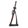 Mini Katana con peana roja-negra