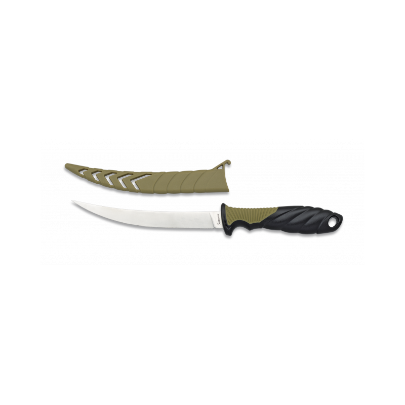 Cuchillo pesca con funda ABS. Hoja 16 cm