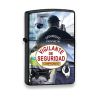 mechero negro vigilante de seguridad