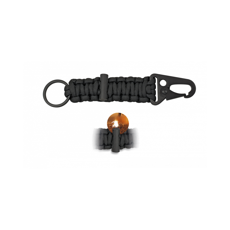 Mini-Karabiner mit schwarzem Paracord