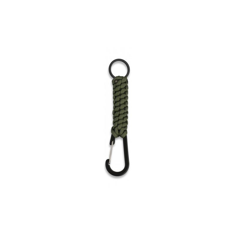 Karabiner mit grünem Paracord und Ring