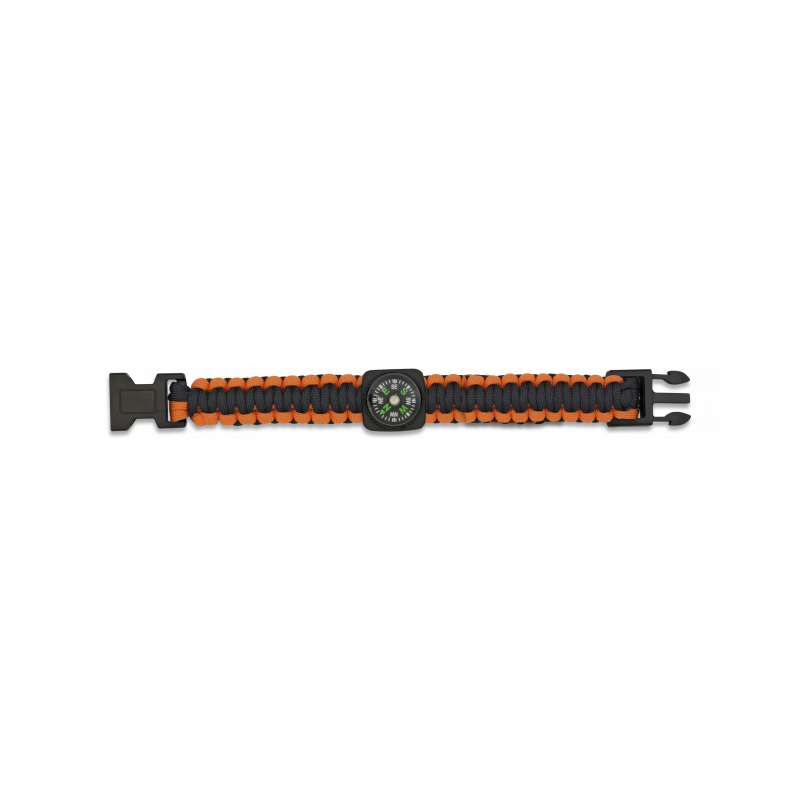 Orangefarbenes Paracord-Armband mit Kompass