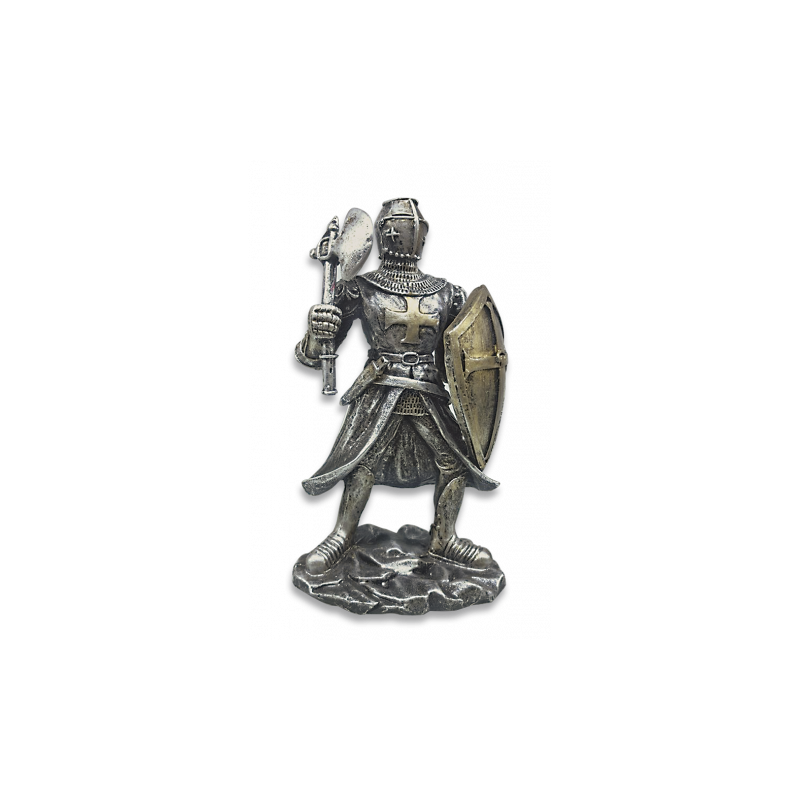 Resin Templar statue (shield and axe)