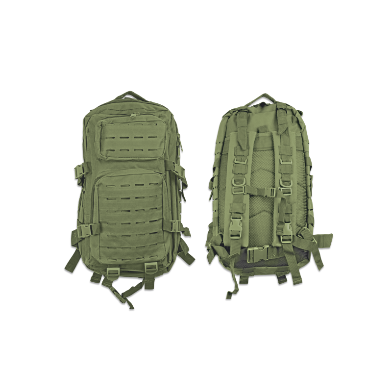 Barbaric Grüner Rucksack 30 L Lasercut