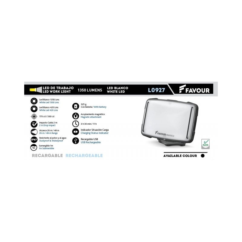 FAVOUR wiederaufladbarer Strahler 1350 Lumen