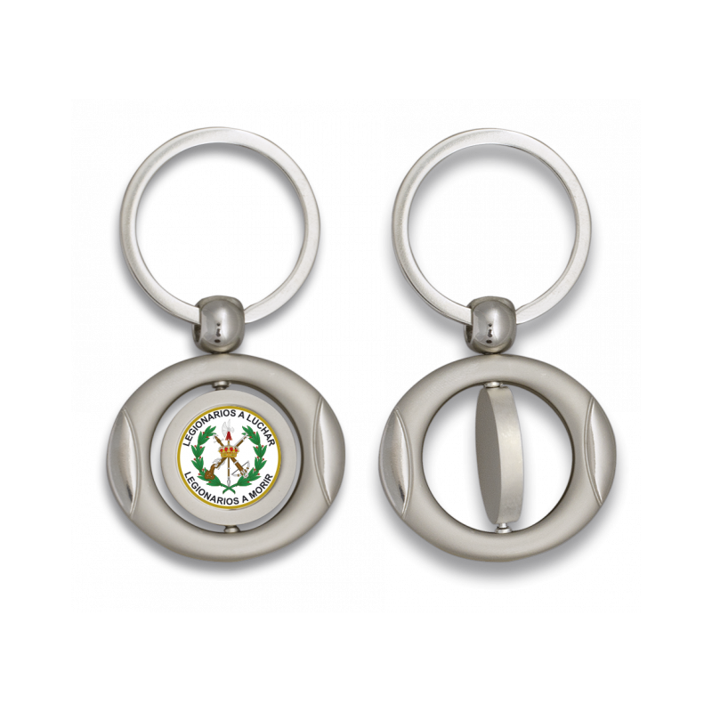 Porte-clés ovale rotatif avec badge