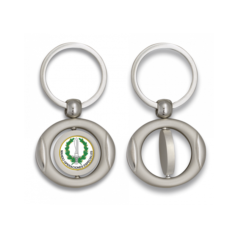 Chaveiro oval giratório com crachá