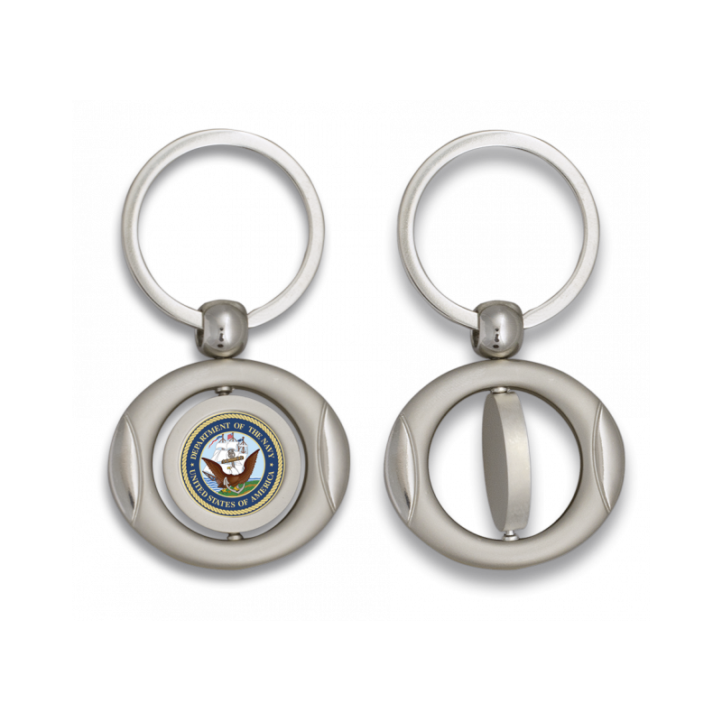 Portachiavi ovale girevole con badge