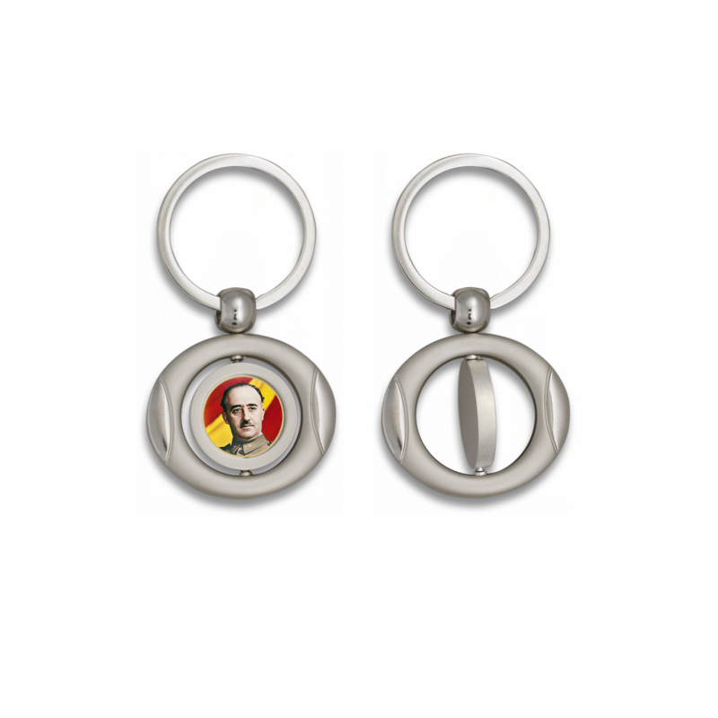 Porte-clés ovale rotatif avec badge