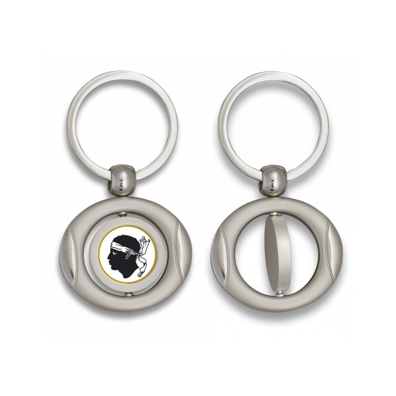 Portachiavi ovale girevole con badge