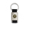Llavero rectangulo plata + cinta negra
