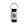 Llavero rectangular plata + cinta negra