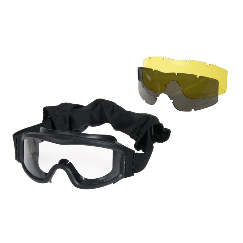 Delta Tactics Anti Fog Protection Goggle Black With 3 Lenses