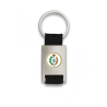 Llavero rectangulo plata + cinta negra