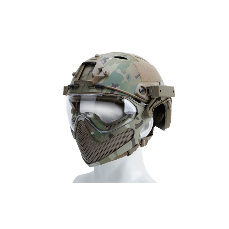 Delta Tactics Casco Veloce e Maschera Multicam
