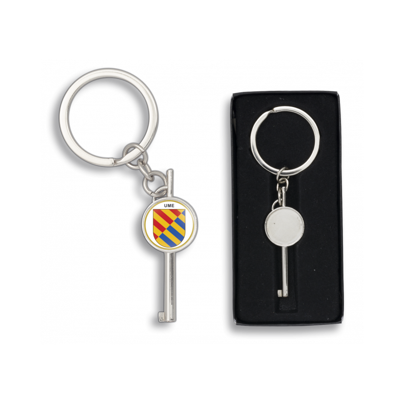 Llave grilletes con chapa y llavero