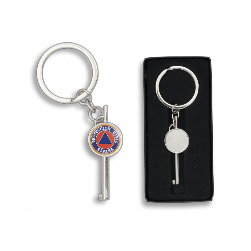 Clé à manille avec badge et porte-clés