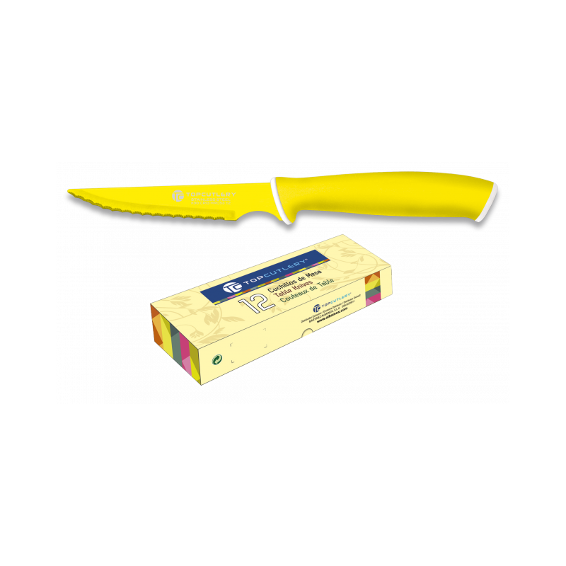 cuchillo de mesa Top Cutlery amarillo.