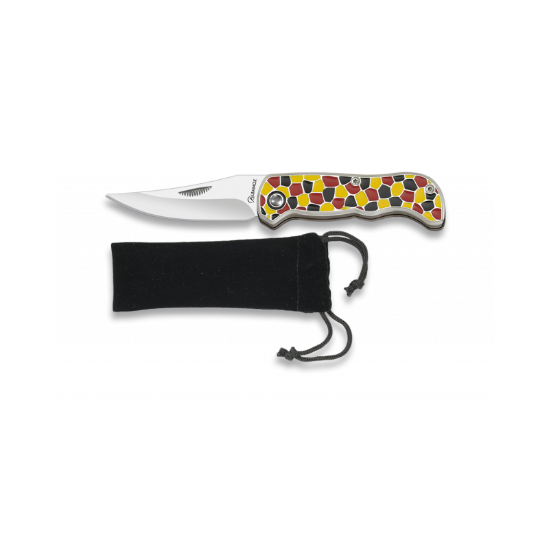 Albainox Zinco Coltello Tascabile Rosso, Argento e Nero