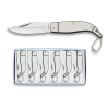 navaja set de 6 pcs acero. hoja 5.5 cm