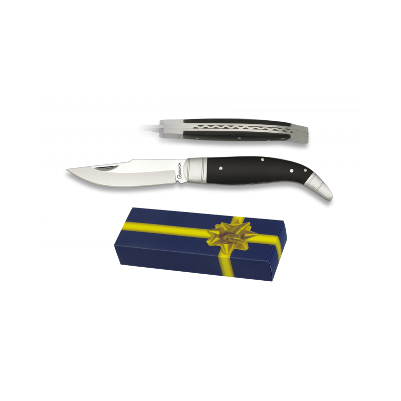 coltello da muratura in acciaio POM nero. 7cm