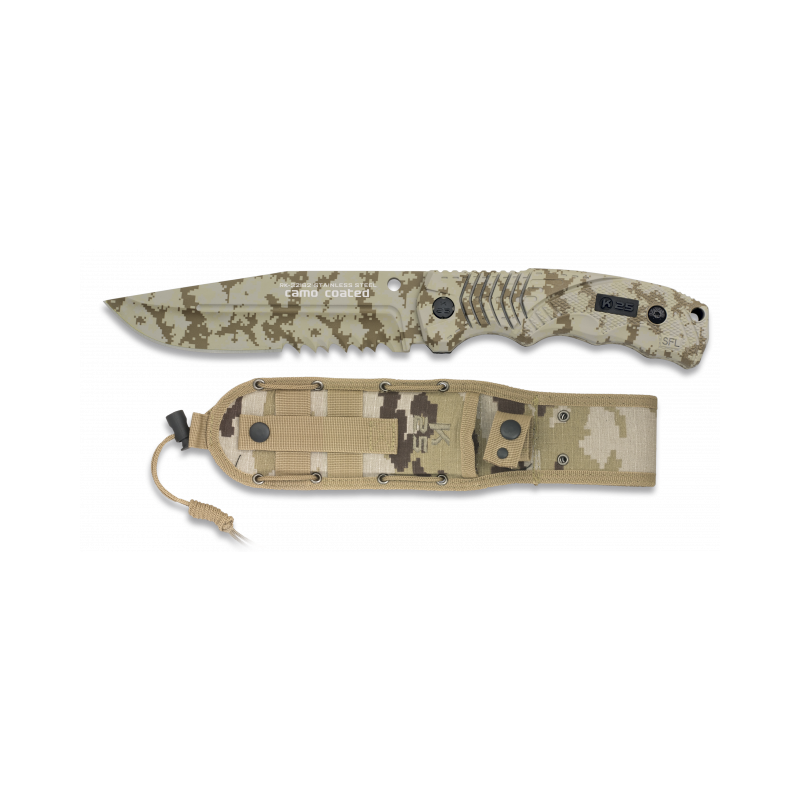 cuchillo K25 SFL camo con sierra. h. 14