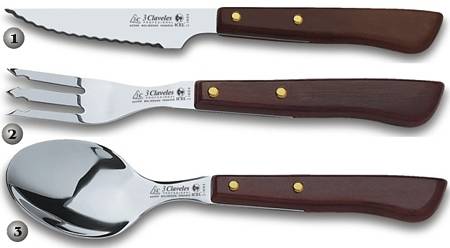 3 CLAVELES KNIFE, FORK AND SPOON