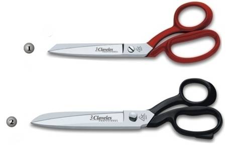 PROFESIONALS SCISSORS WITH RED AND BLACK ENAMELED HANDLES
