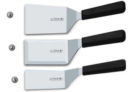 3 CLAVELES CURVED AND STRAIGHT SPATULAS WITH POLYPROPYLENE HANDLE