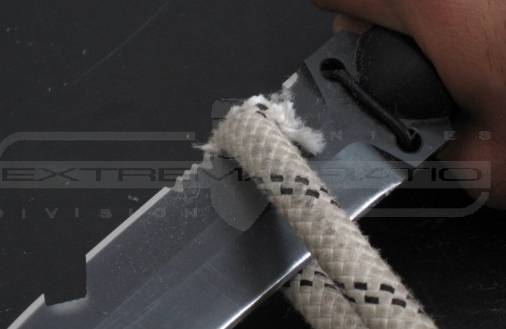 Extrema Ratio Ultramarine knife to cut rope