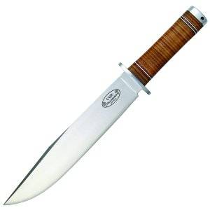 Fallkniven knife with leather handle.