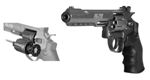 Gamo Pr-776 Revolver, uses a 12-gram CO2 cartridge and 8rd pellet rotary clip