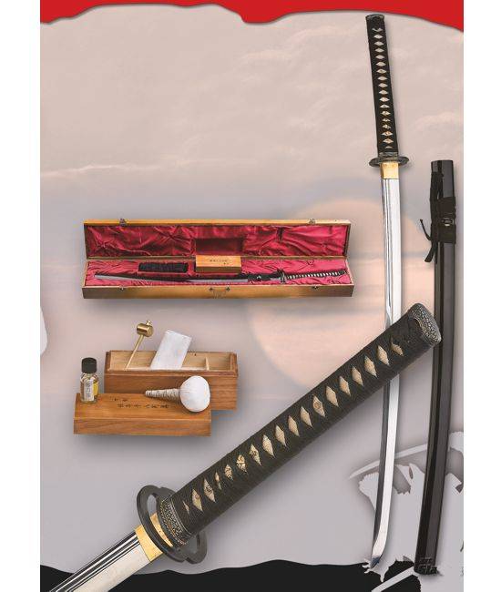 Hanwei OH2476 Schwertständer aus Nussbaumholz für 2 Katanas Samuraischwert Schwert-halter Schwerthalter Katana Bokken Mittelalter LARP 