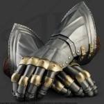 GERMAN GAUNTLETS WITH BRASS XVth CENTURY FOR MEDIEVAL RECREATION MARSHALL HISTORICAL