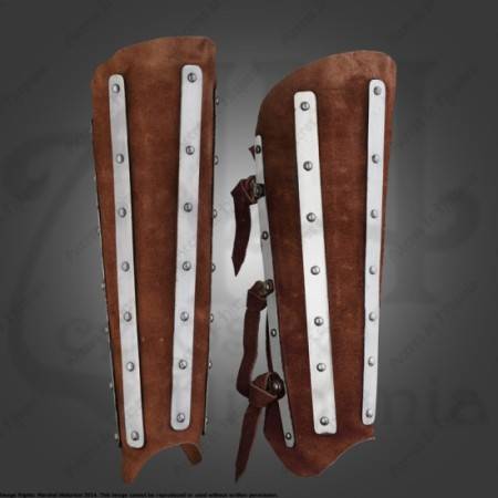 SUEDE SHINGUARDS FOR MEDIEVAL RECREATION MARSHALL HISTORICAL 